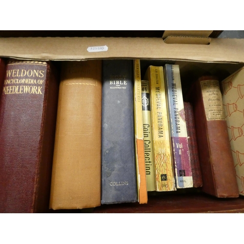 324 - Large box of various vintage books to include history related.