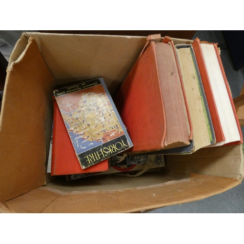 325 - Large box of various vintage books to include history, sport, etc.