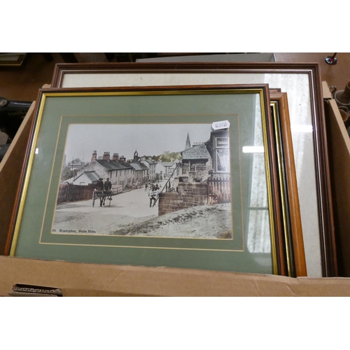 340 - Box of various pictures and prints of Brampton.