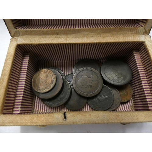 364 - Small box of Georgian coins etc.