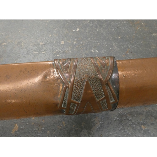 384 - Copper art and crafts style fire fender.