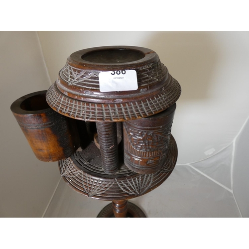 386 - Oriental carved brush pot.