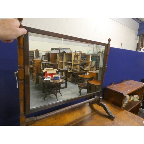 504 - Large antique tabletop mirror.