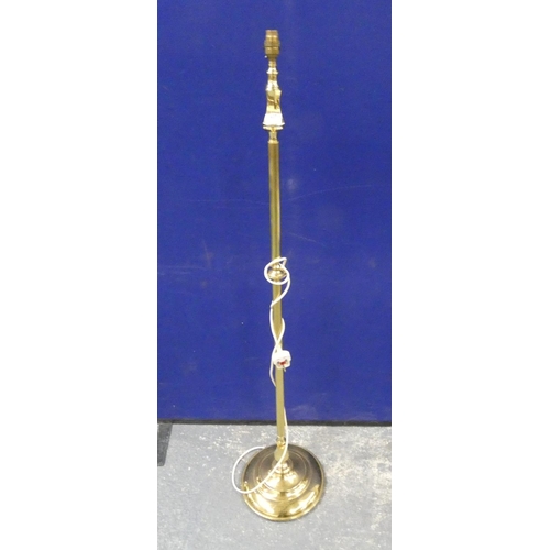 437 - Vintage brass standard lamp (electrical testing / re-wiring required).