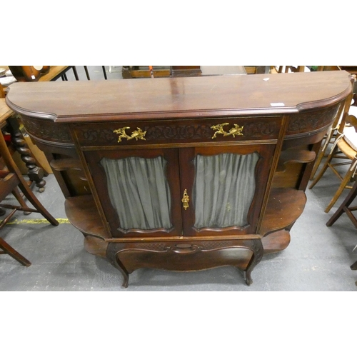 449 - Victorian mahogany two door and fitted drawer side board.