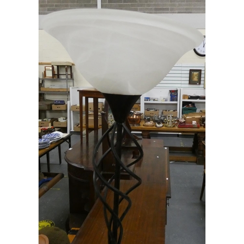 457 - Black modern standard lamp.