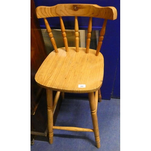 468 - Country style pine stools.