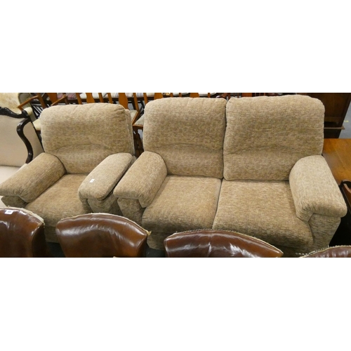 488 - Two seater modern sofa and chair.