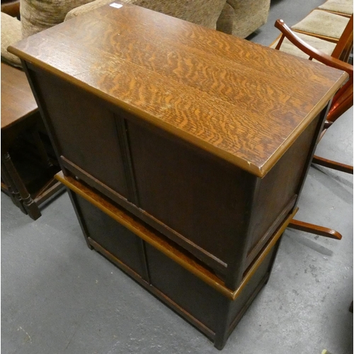 492 - Two oak vintage bedding boxes.