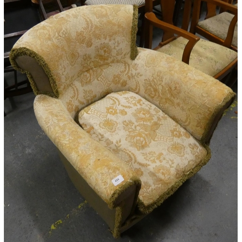 494 - Victorian tapestry tub chair.