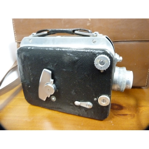 2 - Kodak cine camera, cased, and a morse code key.