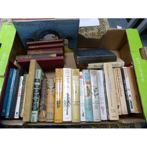 29 - Two boxes of books to include natural history, antiques, archaeology, novels etc.