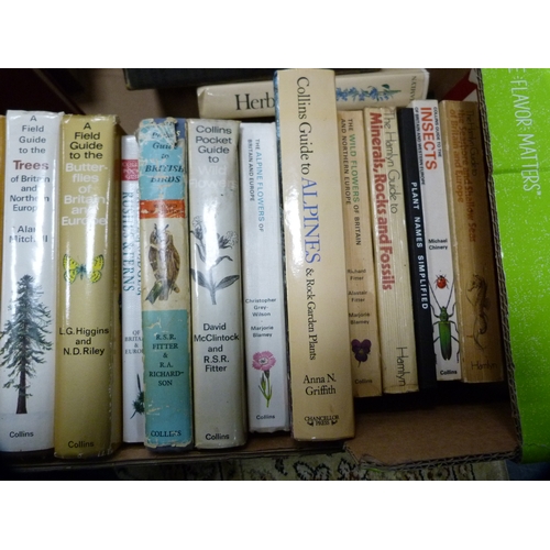 29 - Two boxes of books to include natural history, antiques, archaeology, novels etc.