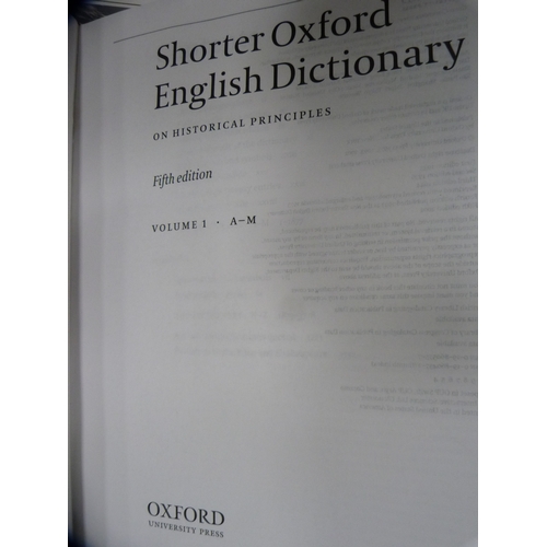 32 - The Shorter Oxford Dictionary, 2 vols, and The Times Atlas of the World.