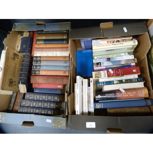 35 - Two boxes of books to include Scottish history, architecture, social history, poetry etc.