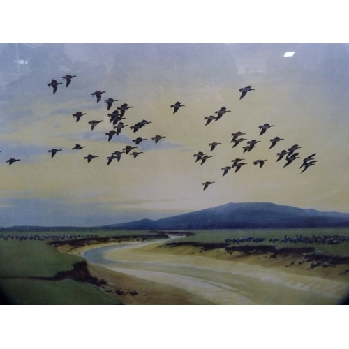 55 - Peter ScottGeese in flight over a riverArtist's proof pencil signed print, with blind stamp.... 