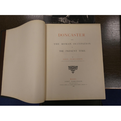 23 - TOMLINSON JOHN.  Doncaster From Roman Occupation to the Present Time. Plates. Quarto. Orig... 