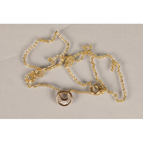 131 - Ladies 9 ct gold pendant with gold plated chain