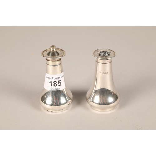 185 - Silver salt and pepper cruet set