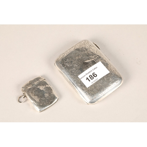 186 - Silver cigarette and match cases (2)