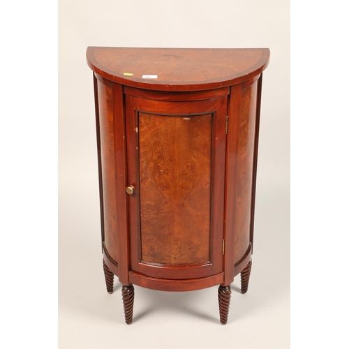 496 - Pair of bow front side cabinets each enclosed by single door, 51cm diameter