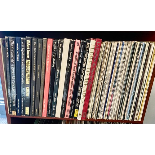 475 - Three tier book case containing large quantity of classical LPs