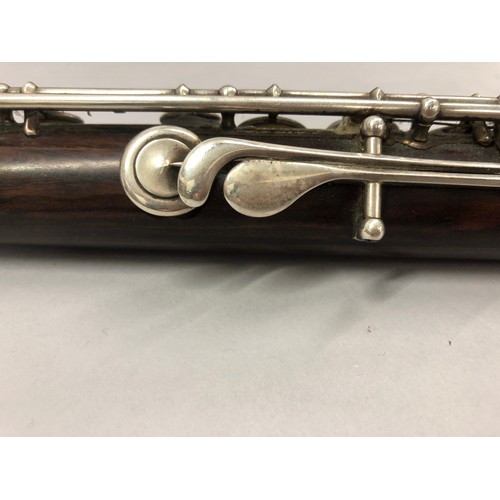 369 - Ruddall, Rose Carte & Co rosewood flute, stamped on the barrel, 'Ruddall, Rose Carte & Co Lo... 