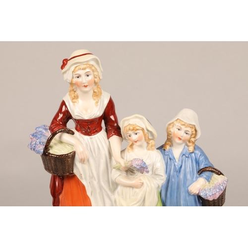 47 - Dresden porcelain advertising figure group, Yardley's old English lavender (restored) height 30cm