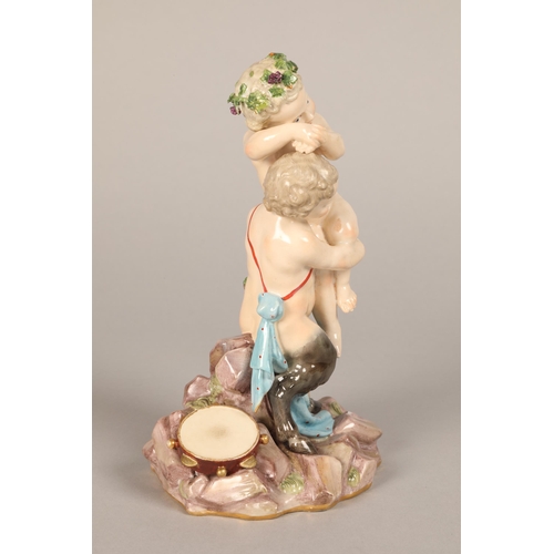 57 - 19th Century German Meissen figure of fauns, height 19cm