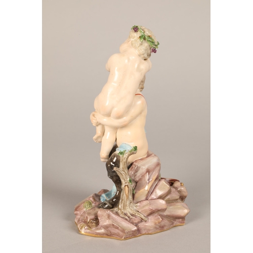 57 - 19th Century German Meissen figure of fauns, height 19cm