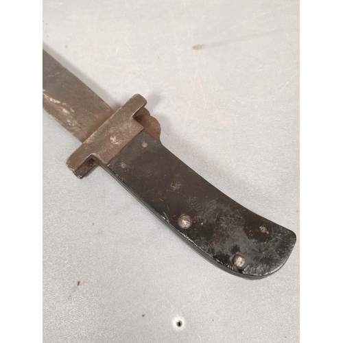 216 - WW2. USAF folding survival machete and a British military billhook dated 1942. (2)