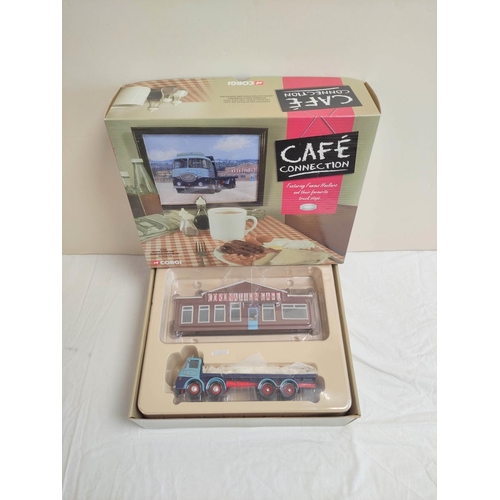 55 - Corgi. Cafe Connection three limited edition sets, to include ERF KV Platform Lorry Richard Read CC1... 