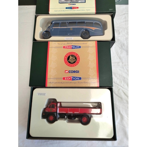 59 - Corgi. Six limited edition boxed 1:50 scale diecast model vehicles from Corgi's 'Premium Edition' ra... 