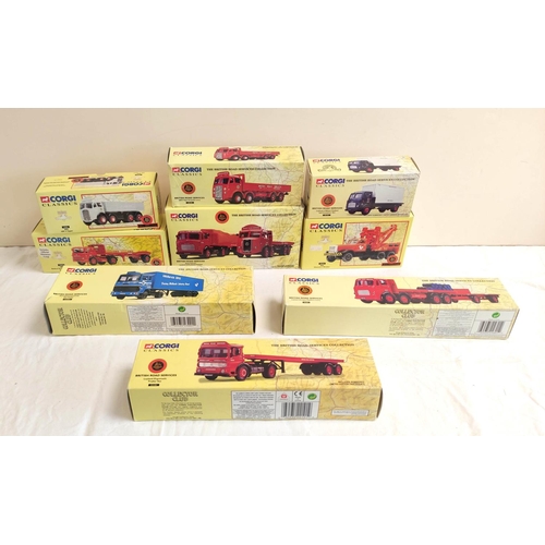 61 - Corgi. ' British Road Services '. Nine boxed 1:50 scale diecast model sets to include ERF V Type Dro... 