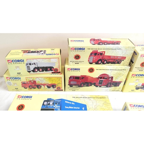 61 - Corgi. ' British Road Services '. Nine boxed 1:50 scale diecast model sets to include ERF V Type Dro... 