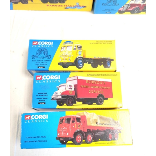 62 - Corgi Classics. Eight limited edition boxed 1:50 scale diecast model vehicles from Corgi's 'Premium ... 