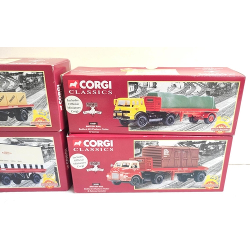 Corgi Classics. Five boxed 1:50 scale diecast model British Rail sets to  include Scammell Scarab 150