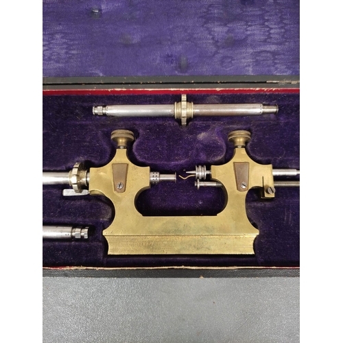 273 - Late 19th century watchmaker's Jacot tool in leather hard case. 