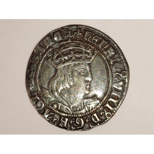 146 - England. Henry VIII (1509-1547), Groat, second coinage, Lis Canterbury mint OBV crowned and draped b... 