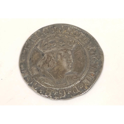 146 - England. Henry VIII (1509-1547), Groat, second coinage, Lis Canterbury mint OBV crowned and draped b... 