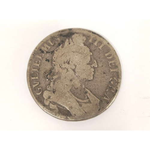 148 - United Kingdom. William III (1694-1702) silver crown 1696 Octavo S.3470. G