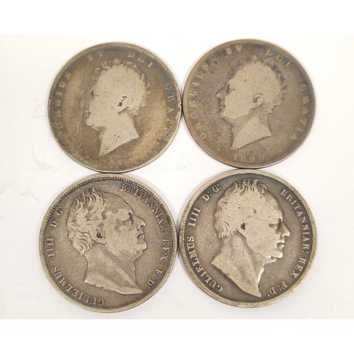 150 - United Kingdom. Group of coins to include a George IV 1829 silver halfcrown and another, also two 18... 