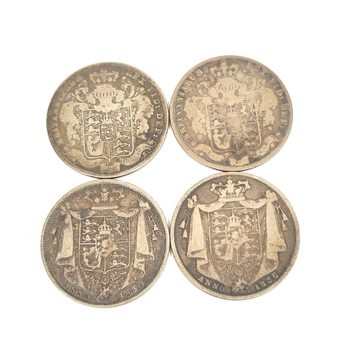 150 - United Kingdom. Group of coins to include a George IV 1829 silver halfcrown and another, also two 18... 