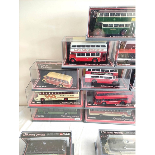 67 - Corgi. Sixteen Original Omnibus Bus Operators in Britain nine limited edition cased models to includ... 