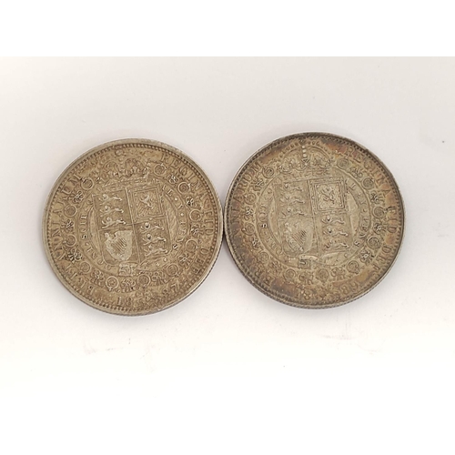 164 - United Kingdom. Queen Victoria (1837-1901) silver halfcrowns dated 1887 and 1889 S.3924. Both EF (2)... 