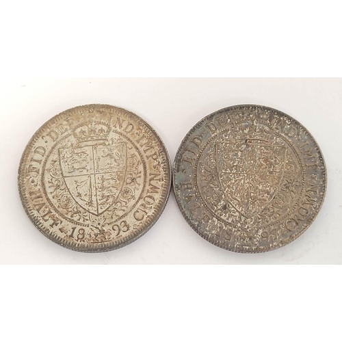 165 - United Kingdom. Queen Victoria (1837-1901) silver halfcrowns dated 1893 and 1897 S.3938. Both VF/EF ... 