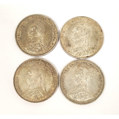 167 - United Kingdom. Queen Victoria (1837-1901) silver jubilee head shillings to include two examples fro... 