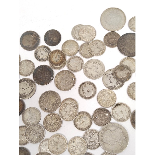 177 - United Kingdom. Large collection of sterling silver coinage to include a 1710 threepence, 1898 halfc... 