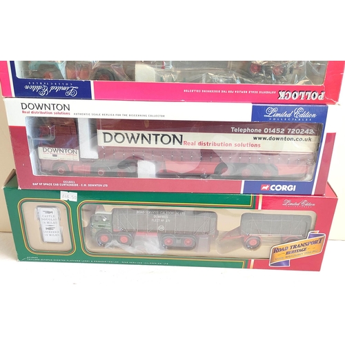 71 - Corgi. Three limited edition boxed 1:50 scale diecast model haulage vehicles. To include DAF XF Spac... 