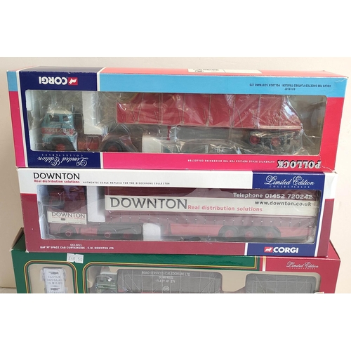 71 - Corgi. Three limited edition boxed 1:50 scale diecast model haulage vehicles. To include DAF XF Spac... 